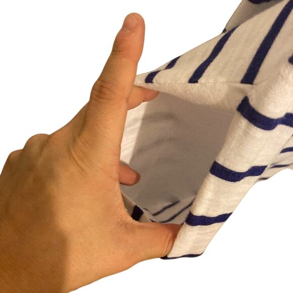 Chico's Striped Cotton The Ultimate Tee Collection Cotton Nautical Cardigan SZ 0 - Picture 6 of 10